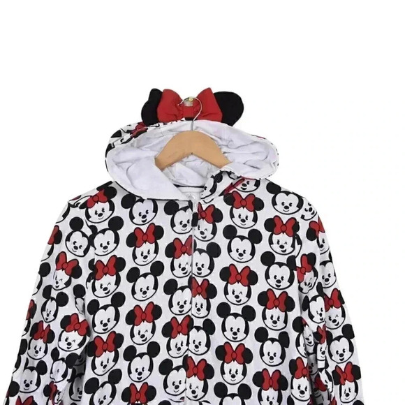 Disney Tsum  Tsum Minnie Mickey Mouse Hooded One-Piece Pajamas Onesie Medium - Picture 3 of 14